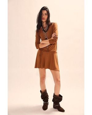 free-est Good Feels Long Sleeve Mini Dress By - Green
