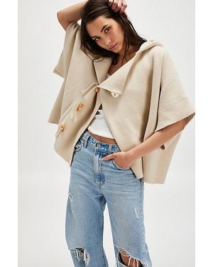 Free People Toggle Poncho Jacket - Blue