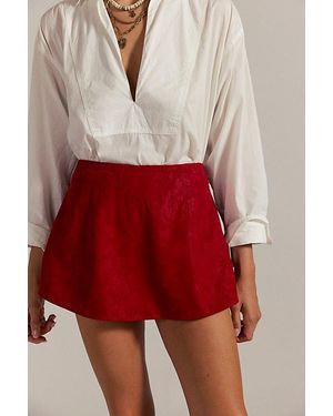 Free People Paradise Found Suede Skort - Red