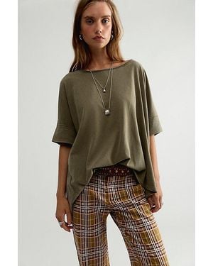 Free People Rex Oversized Cotton Tee - Green