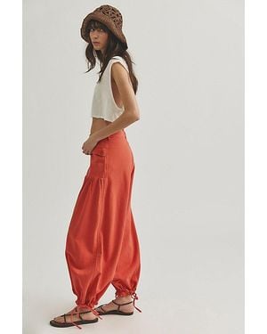 Free People Lotus Balloon Jeans - Red