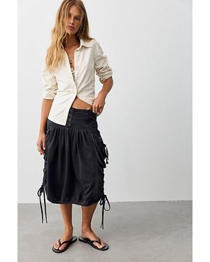 Free People Nightshade Knit Midi Skirt - Black