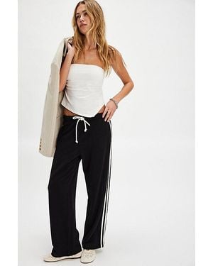 DONNI. The Eco-Terry Stripe Crop Pants - Blue