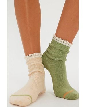 Free People Crochet Trouser Socks - Green