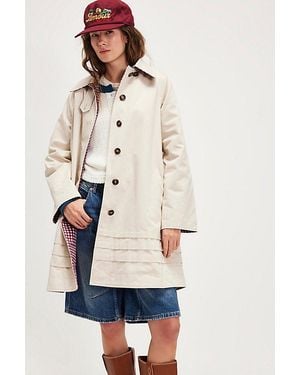 Damson Madder Mercedes Bow Reversible Trench Coat Jacket - White