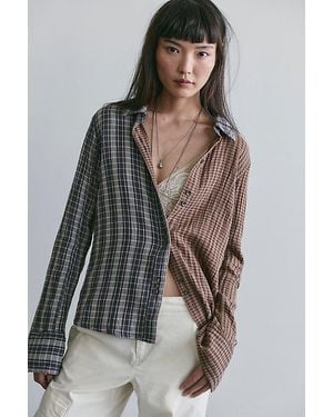Free People Benny Slim Plaid Button-Down - Multicolor