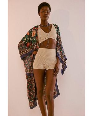 Free People Magic Dance Border Print Kimono - Brown