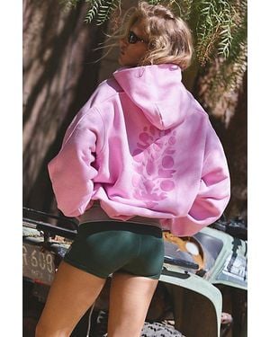 Fp Movement A Cut Above Flocked Buti Logo Hoodie - Pink