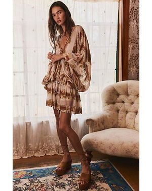 Free People Rosey Rows Mini Dress - Brown