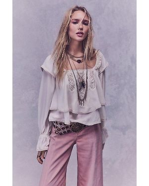 Free People Francie Silky Blouse - Purple
