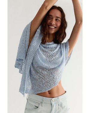 Free People Jade Knit Poncho - Blue