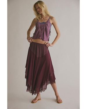 Intimately By Free People It's Romantic Midi Slip Skirt By - Brown