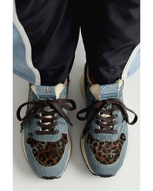 Autry Reelwind Animal Print Low-Top Sneakers - Black