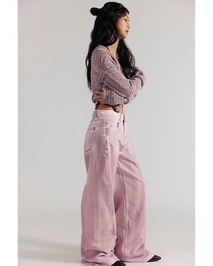 Free People Alter Ego Wide-Leg Jeans - Purple