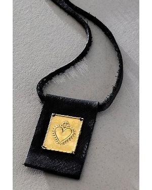 Iwona Ludyga Design Iwona Sagarado Leather Necklace By - Grey