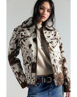 Free People Dally Pony Hair Jacket - Grey