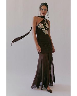 Saemdi Embroidered One Shoulder Dress - Black