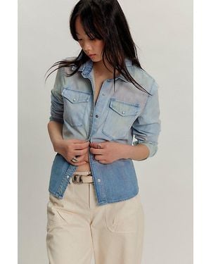Free People Art Class Denim Button Down - Blue