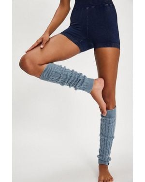 Free People Cable Leg Warmers - Blue
