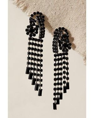 Free People Follow The Rhythm Rhinestone Earrings - Black