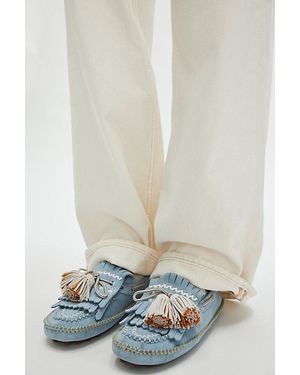 Nan-Ku Couture Scandi Tassel Moccasins By - White