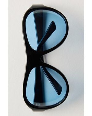 Free People Reese Oversized Shield Aviator Sunglasses - Blue