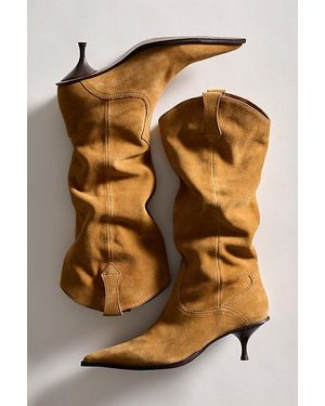 Free People Daisy Slouchy Kitten Heel Boots - Multicolor