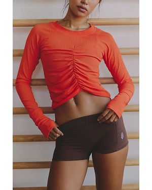 Fp Movement Tempo Ruched Ribbed Uv Protection Long Sleeve - Multicolor