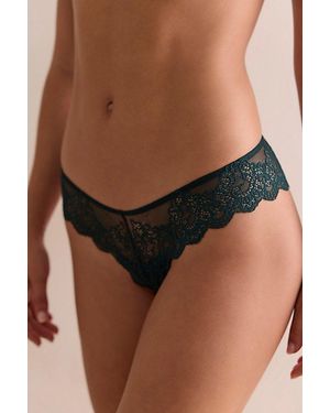 Only Hearts So Fine Lace Brazilian Bikini Undies - Brown