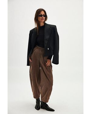 Free People High Road Pull-On Barrel Cord Trousers - Black