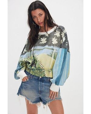 Free People Gaia Sweatshirt - Blue