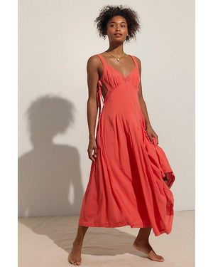 free-est Vivi Cotton Midi Dress By - Red