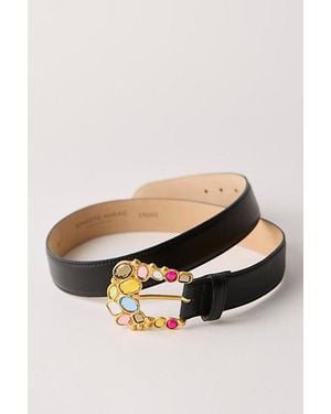 Streets Ahead Vale Crystal Buckle Belt - Black