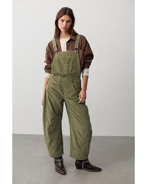 Free People Good Luck Cord Overalls - Green