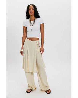Free People Gauzy Knit Skants Top By - Natural