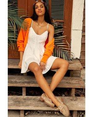 free-est Tan Lines Stretch Linen Mini Dress By - Pink