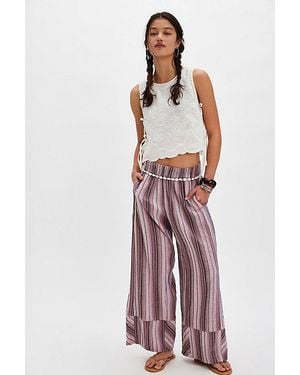 Free People Day's End Stripe Pants in Yellow | Lyst