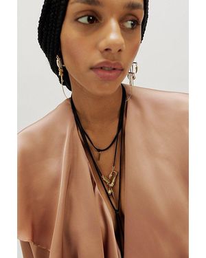 K/ller Collection Alata Box Lock Chain Necklace - Brown