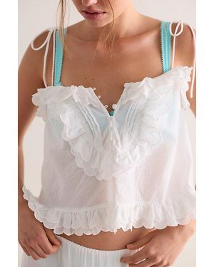For Love & Lemons Ambre Sleep Top - White