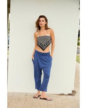free-est Chillaxing Cotton Harem Trousers By - Blue