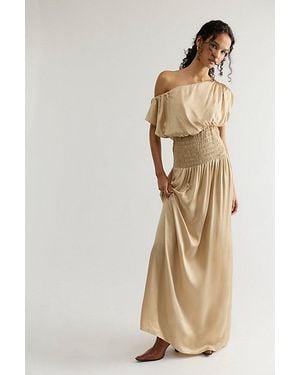 Shona Joy Agnes Shirred Maxi Dress - Natural