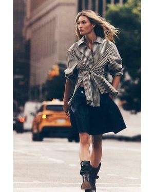 Free People We The Free Many Ways Plaid Button Down - Gray