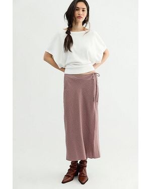 DONNI. Tencel Plaid Tie Wrap Skirt - Multicolor