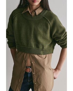 Free People Tennessee Cropped Pullover - Green