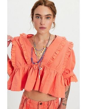 Free People Miley Cotton Top - Pink