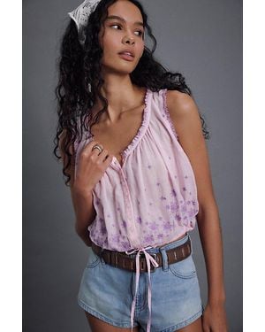 Free People Cherry Scallop Top - Multicolour