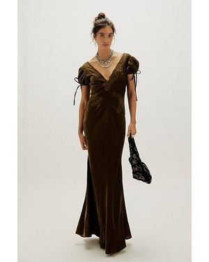 Nigel Preston Velvet Maxi Dress - Brown