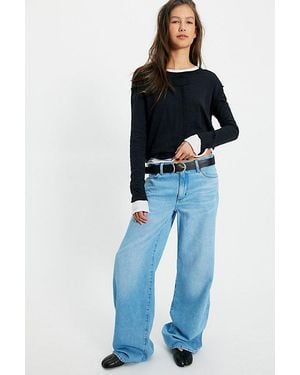Wrangler World Wide Mid-Rise Wide-Leg Jeans - Blue