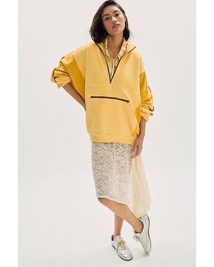 Free People Charlie Half-Zip Sweatshirt - Yellow