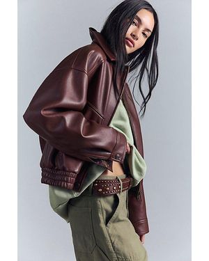 Free People Farley Vegan Bomber Jacket - Brown